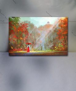 تابلو نقاشی دختر پاییز