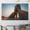 تابلو عکس برج آزادی تهران همراه با غروب آفتاب