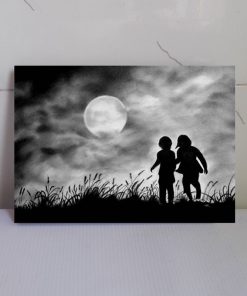 تابلو سیاه و سفید زیر نور ماه