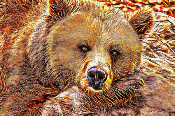 قیمت و خرید تابلو حیوانات نقاشی خرس زیبا