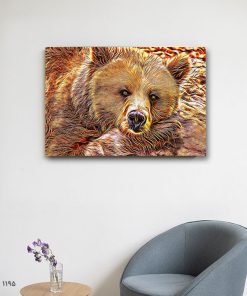 تابلو حیوانات نقاشی خرس زیبا
