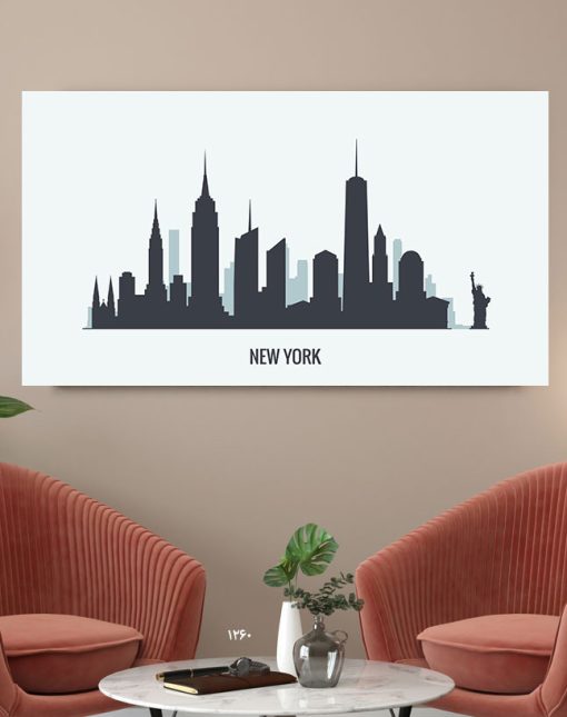 تابلو فانتزی تصویر 2 بعدی شهر منهتن نیویورک