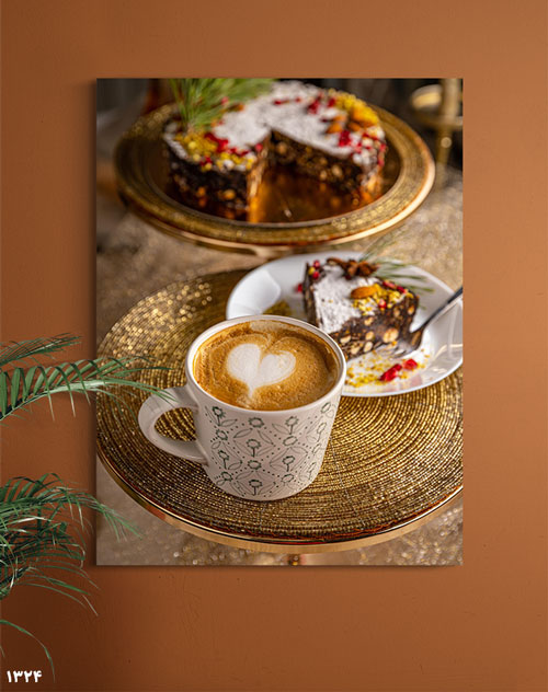 تابلو برای کافه طرح کیک و لاته