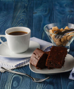 خرید تابلو برای کافه طرح قهوه و کیک خوشمزه با تم آبی