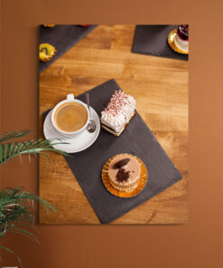تابلو برای کافه طرح کیک خامه و قهوه دلچسب