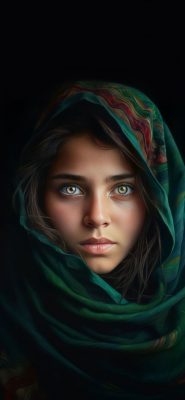 خرید تابلو فانتزی دختر زیبای افغان