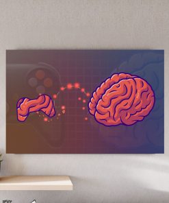 تابلو فانتزی گیمینگ رابطه مغز و دسته بازی