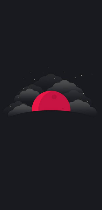 قیمت و خرید تابلو سیاه و سفید نقاشی ابر و ماه سرخ رنگ