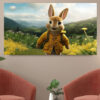 تابلو دیواری اتاق کودک خرگوش زرد رنگ
