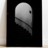 تابلو سیاه و سفید پله های زیر زمین