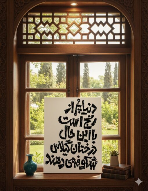 تابلو نوشته دنیا پر از رنج است