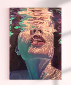 تابلو نقاشی دختری زیر آب