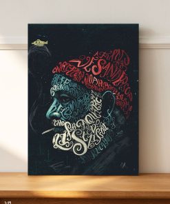تابلو عکس تایپوگرافی چهره پیرمرد سیگاری