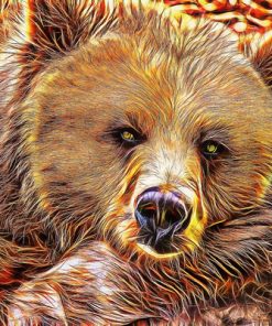 قیمت و خرید تابلو حیوانات نقاشی خرس زیبا