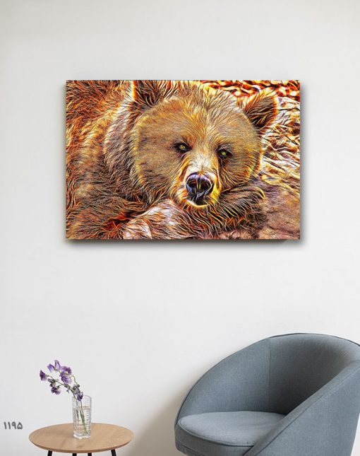 تابلو حیوانات نقاشی خرس زیبا