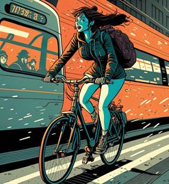 قیمت و خرید تابلو نقاشی دختر دوچرخه سوار کنار قطار