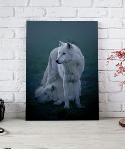 تابلو حیوانات گرگ سفید