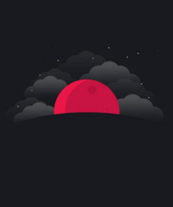قیمت و خرید تابلو سیاه و سفید نقاشی ابر و ماه سرخ رنگ