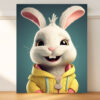 تابلو اتاق کودک خرگوش با دندان های خرگوشی و لبخند