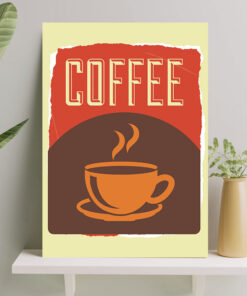 تابلو شاسی طرح نقاشی coffee برای کافه