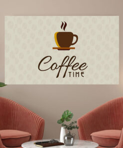 خرید و قیمت تابلو شاسی مدرن کافه طرح coffee time با چاپ لاستر