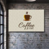 تابلو شاسی مدرن کافه طرح coffee time با چاپ لاستر