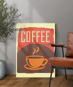 تابلو شاسی طرح نقاشی coffee برای کافه باکیفیت عالی