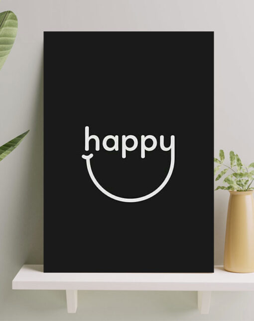 تابلو نوشته happy خوشحال