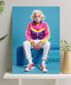 تابلو انیشتین با لباس ورزشی